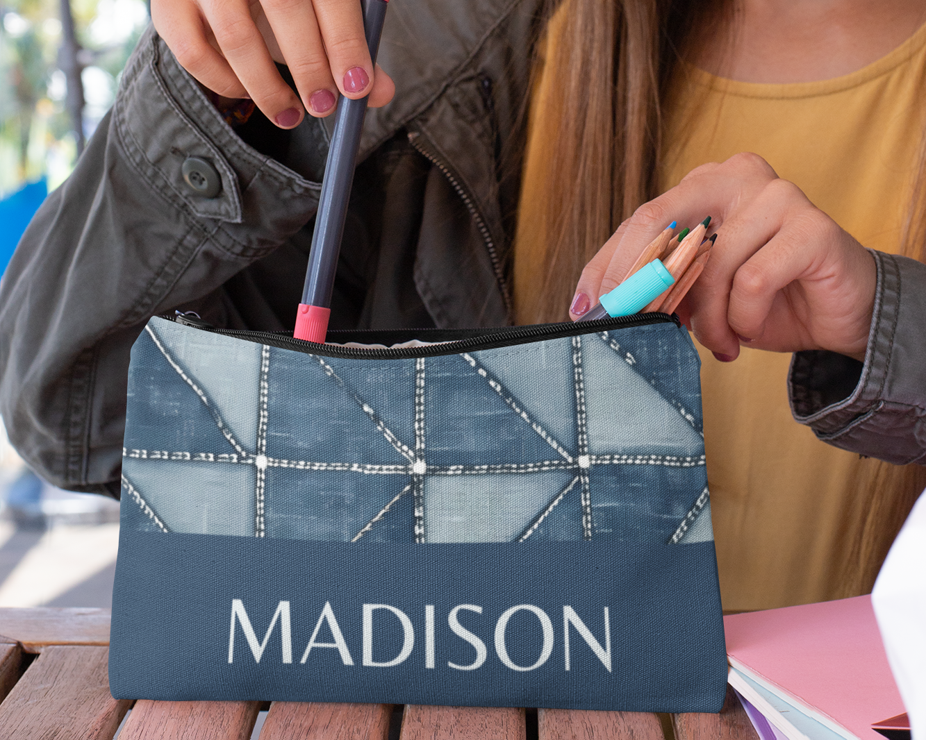 Personalized Pencil Case Trendy College Gift