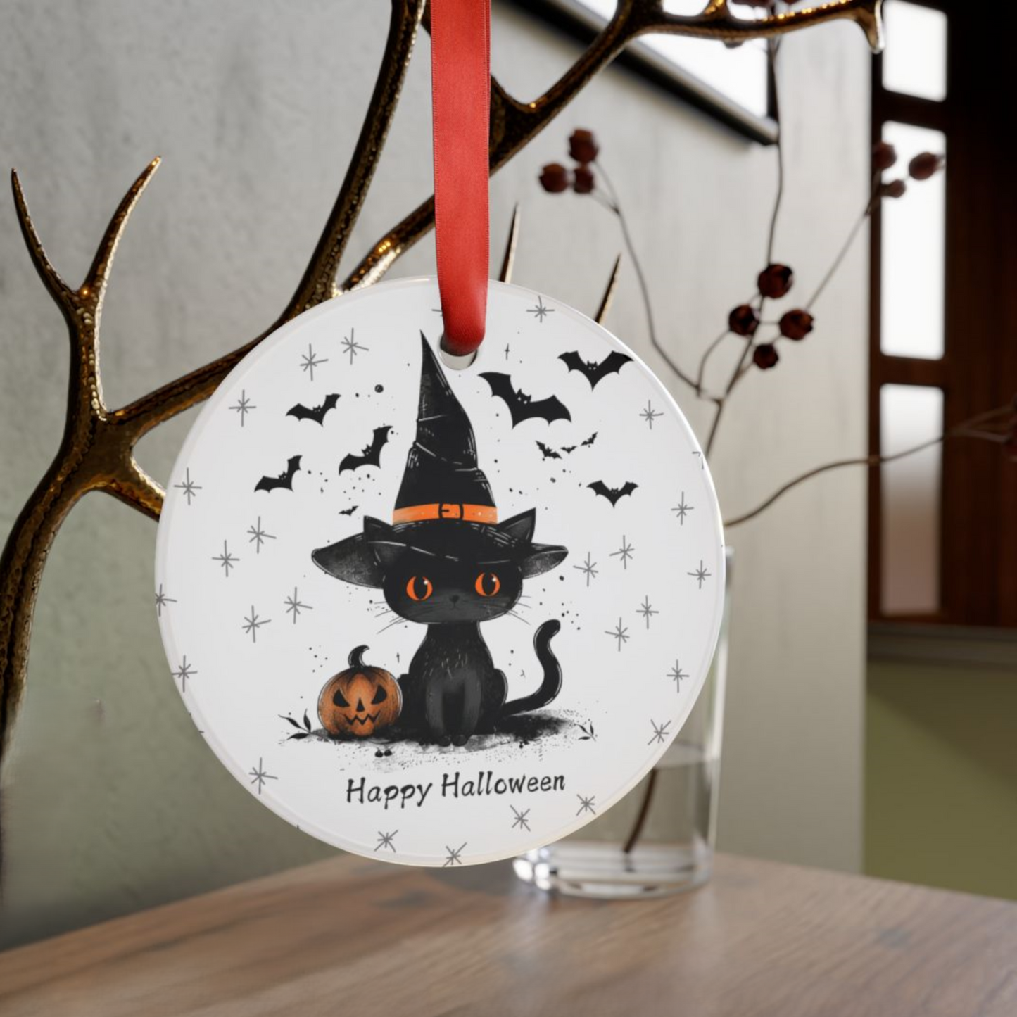 Personalized Halloween Cat Ornament Halloween Decor