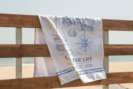 Personalized Coastal Navigator Beach Towel