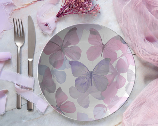 Pink Butterfly Theme Plate