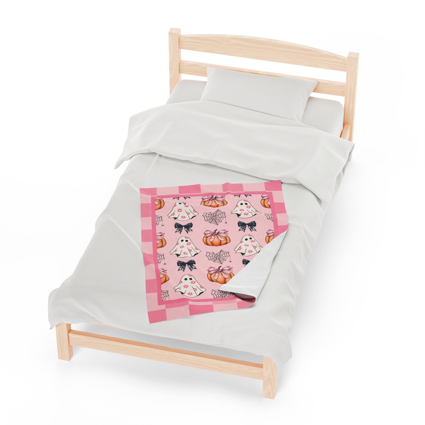 Halloween Ghost Coquette Blanket Pink Halloween Decor