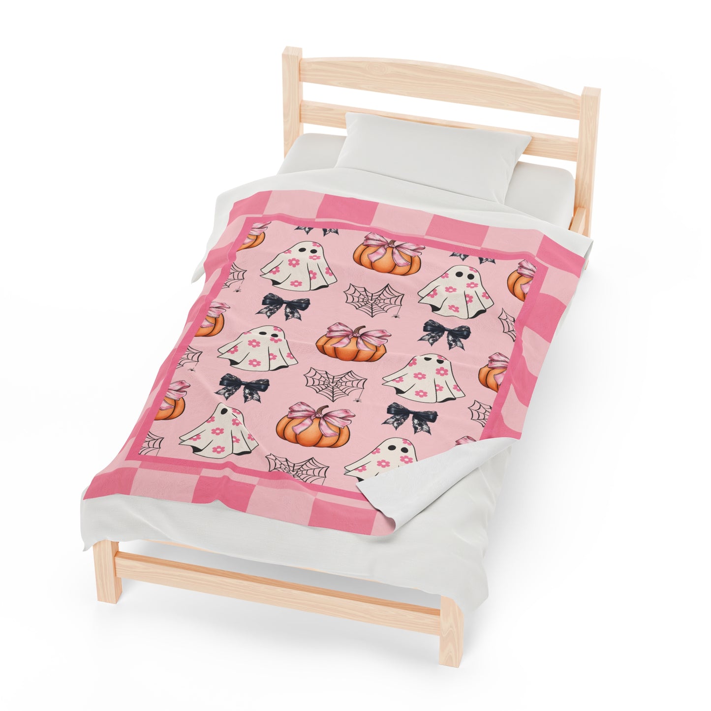 Halloween Ghost Coquette Blanket Pink Halloween Decor
