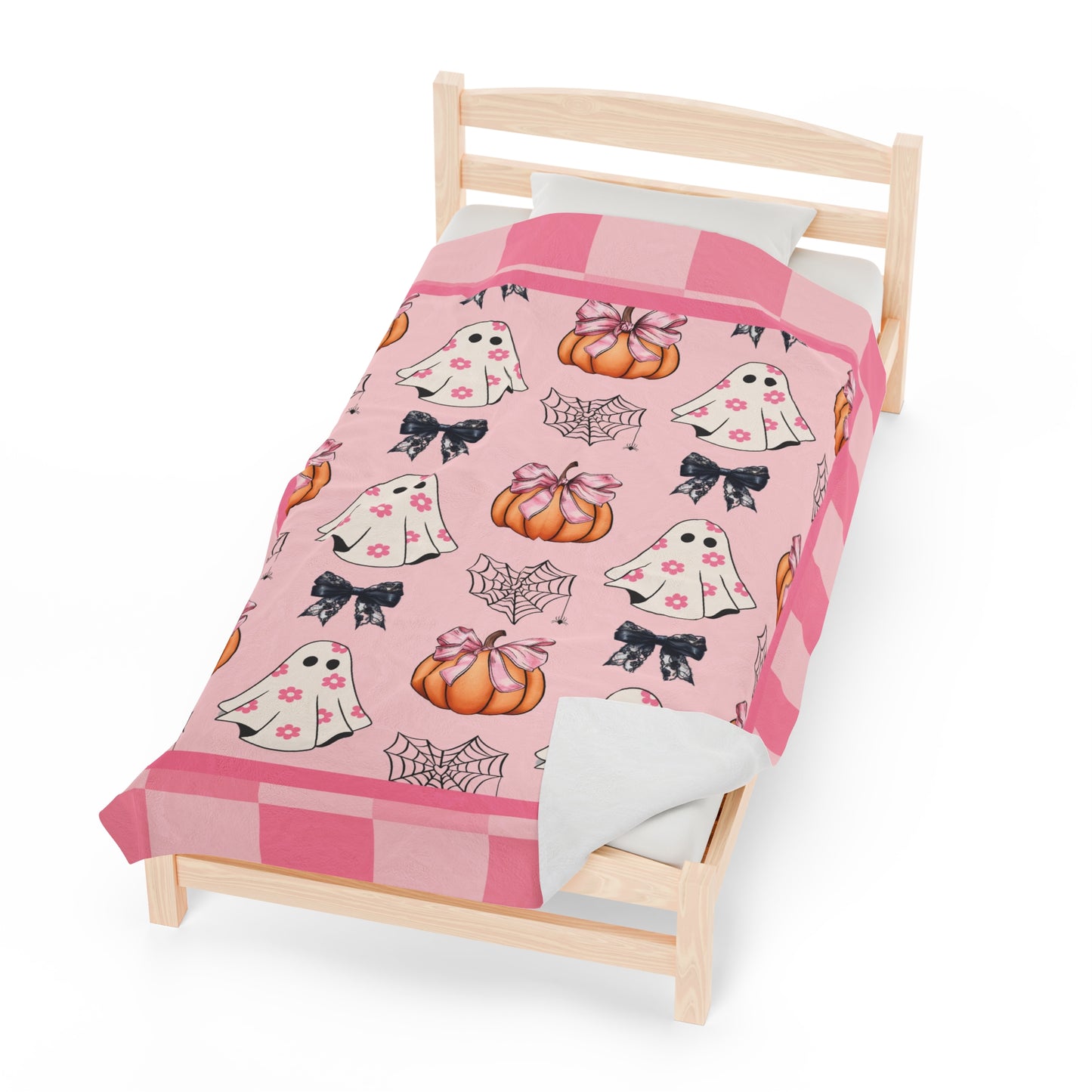 Halloween Ghost Coquette Blanket Pink Halloween Decor