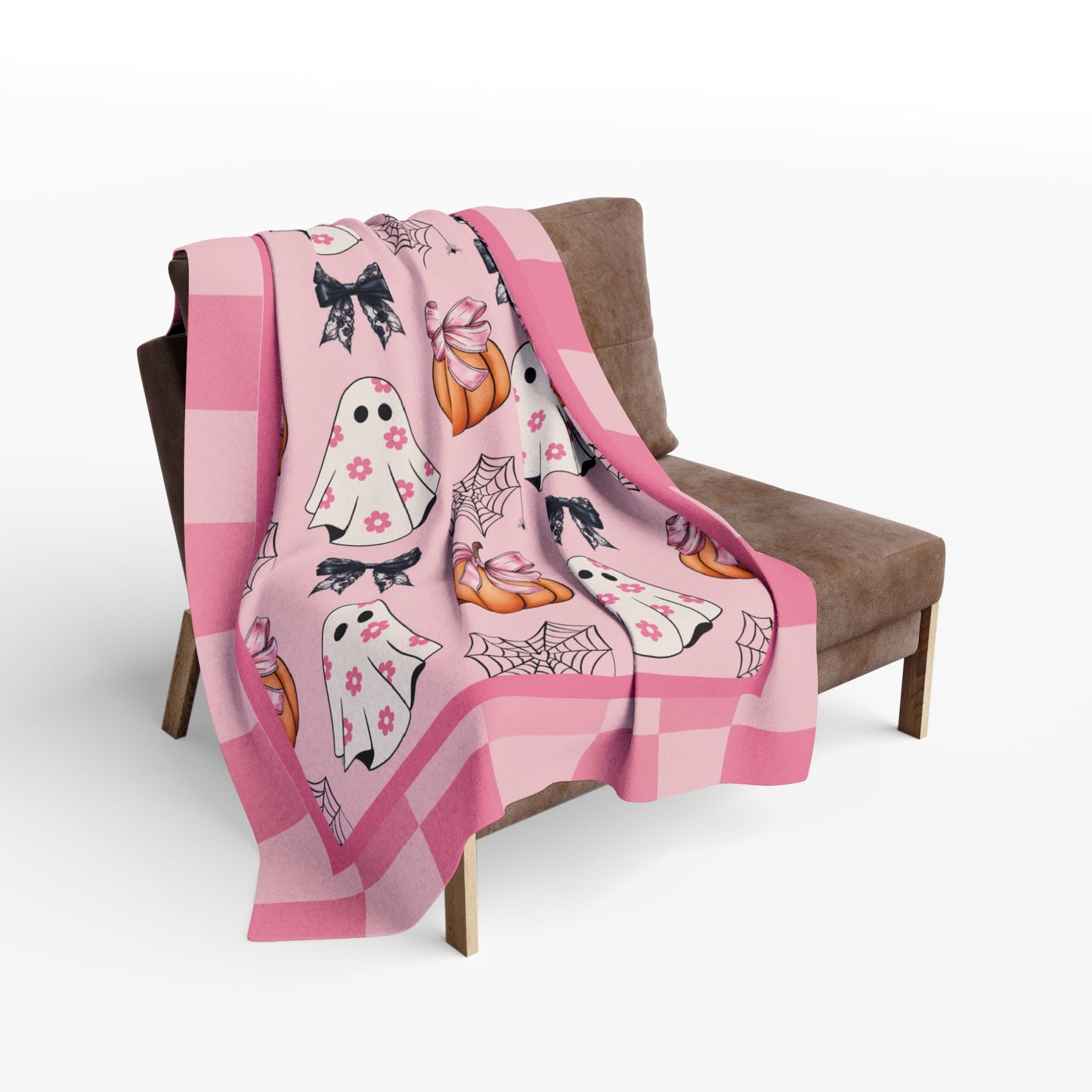 Halloween Ghost Coquette Blanket Pink Halloween Decor