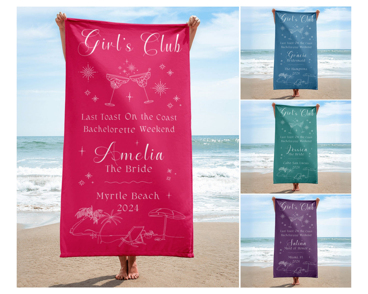 Custom Bachelorette Beach Towel Bride Beach Towel