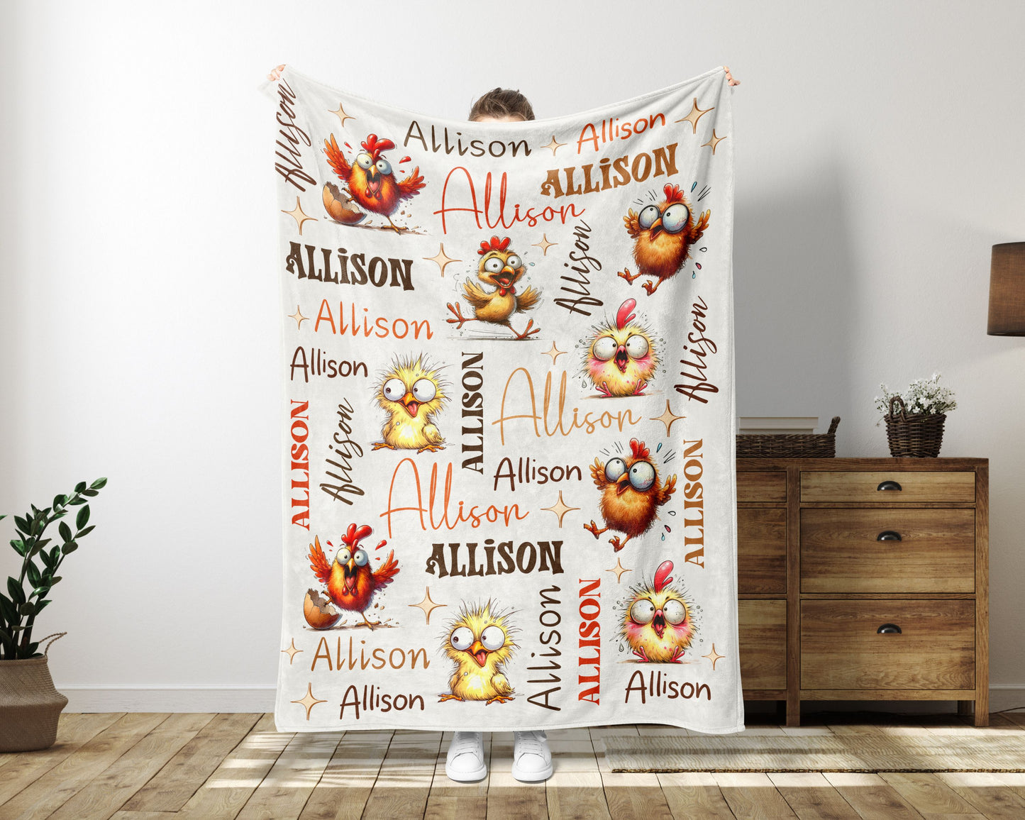 Funny Chicken Blanket Personalized Chicken Gift