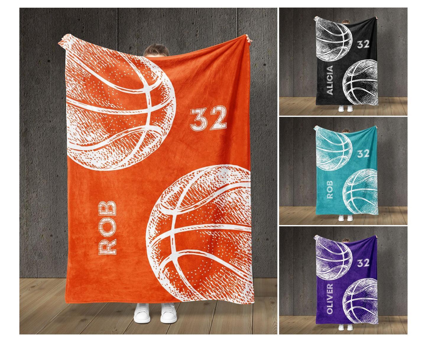 Custom Basketball Blanket Personalized Basketball Gift