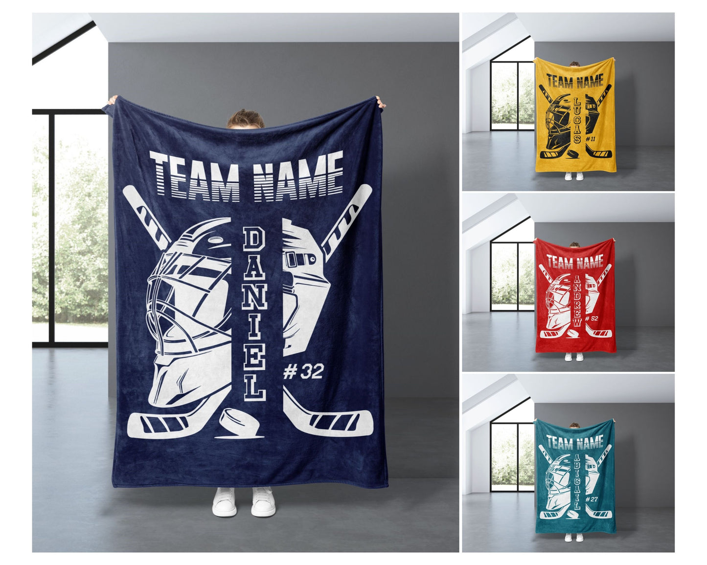 Personalized Hockey Blanket Custom Hockey Gift