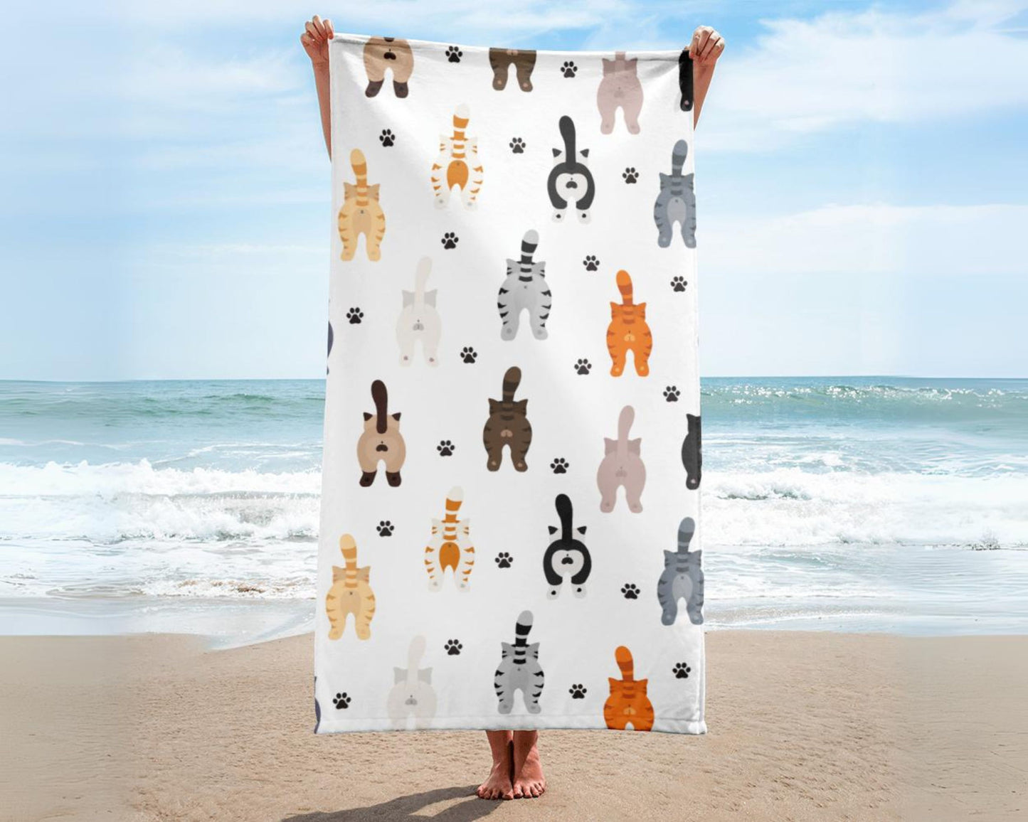 Funny Cat Beach Towel Gifts For Cat Lovers