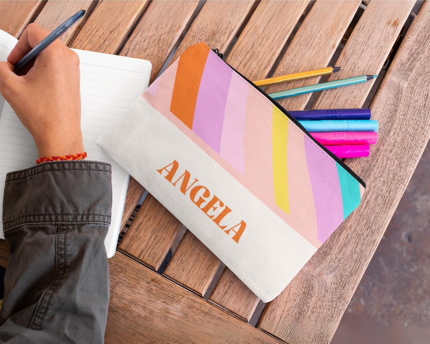 Personalized Retro Pencil Case Back to School Gift