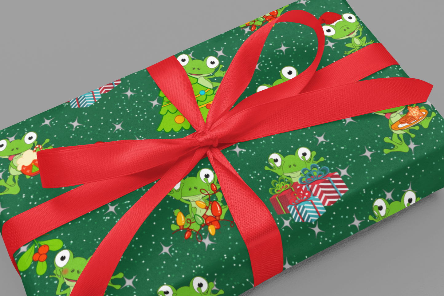 Frog Christmas Holiday Wrapping Paper