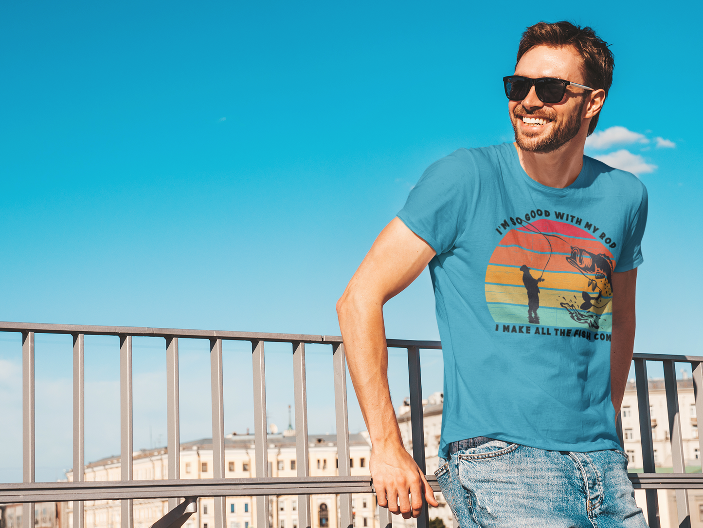Funny Short Sleeve Fishing T-shirt for Men