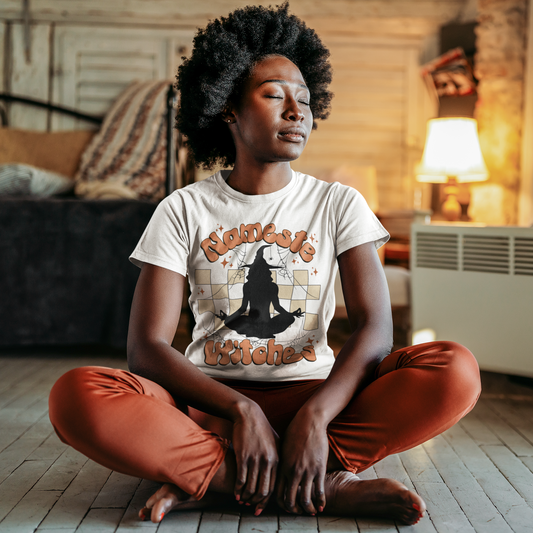 Namaste Witches Funny Halloween Shirt For Women