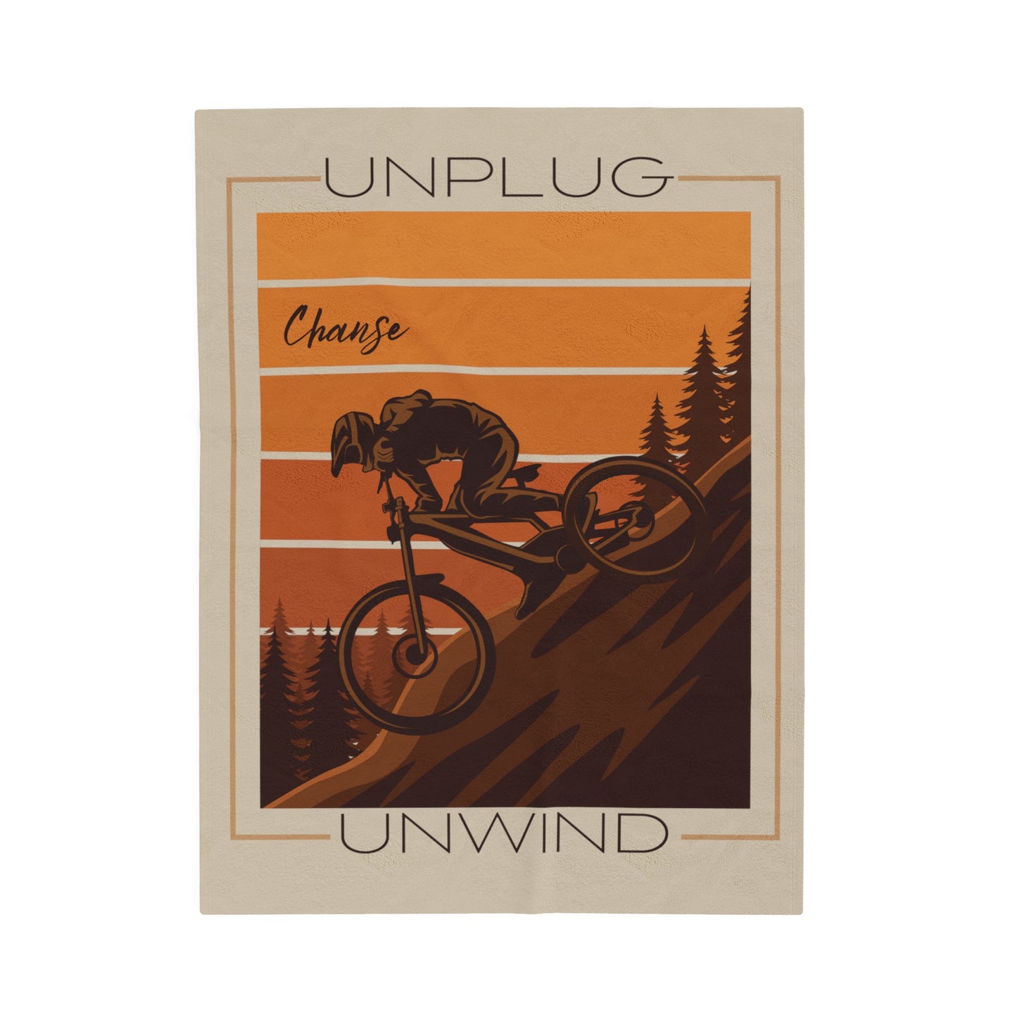 Personalized Mountain Bike Blanket Custom Mountain Bike Gift