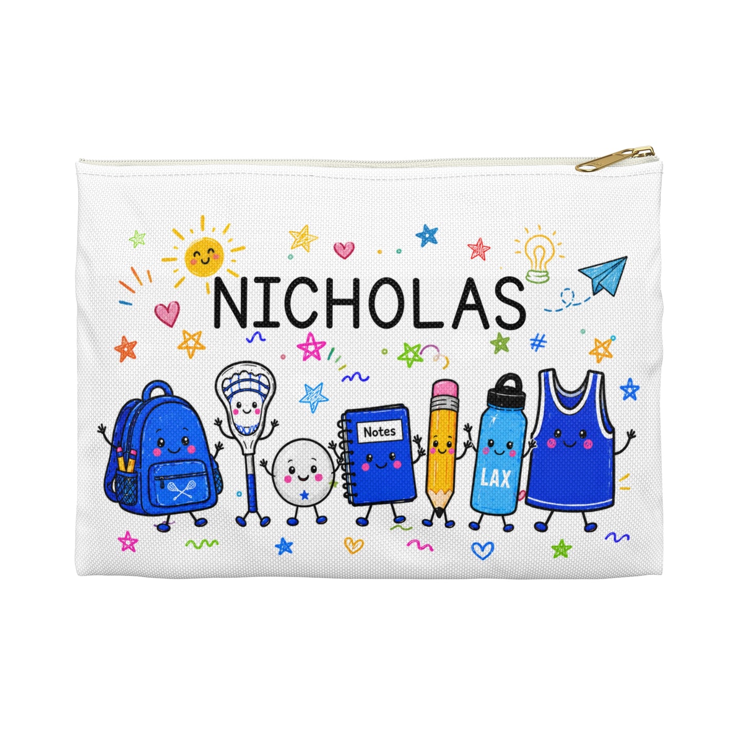 Personalized Lacrosse Pencil Case