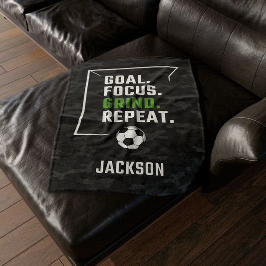 Personalized Camo Soccer Blanket