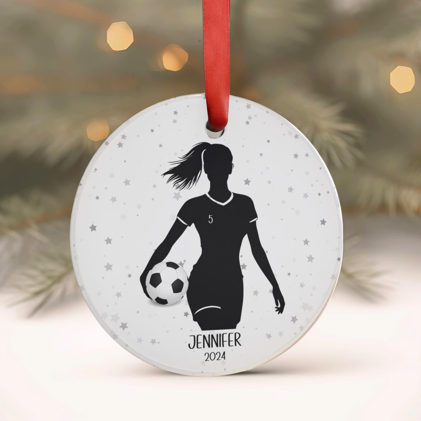 Personalized Soccer Ornament Customized Soccer Christmas Ornament