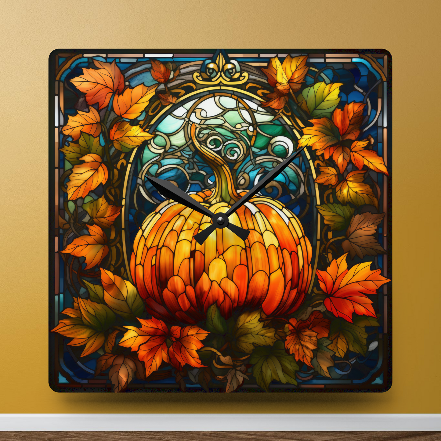 Rustic Halloween Decor Halloween Living Room Wall Clock Rustic Pumpkin Fall Decorations Farmhouse Halloween Decor Rustic Clock New Home Gift