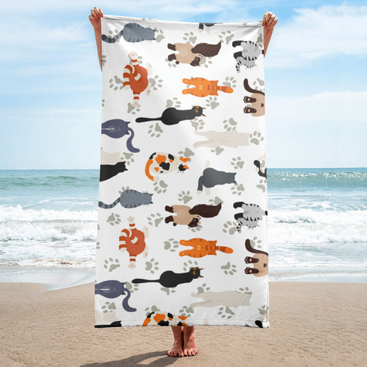 Funny Cat Beach Towel Gifts For Cat Lovers