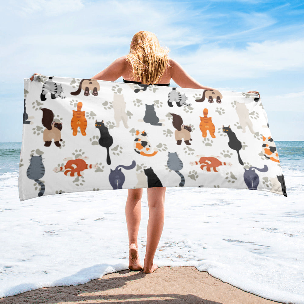 Funny Cat Beach Towel Gifts For Cat Lovers