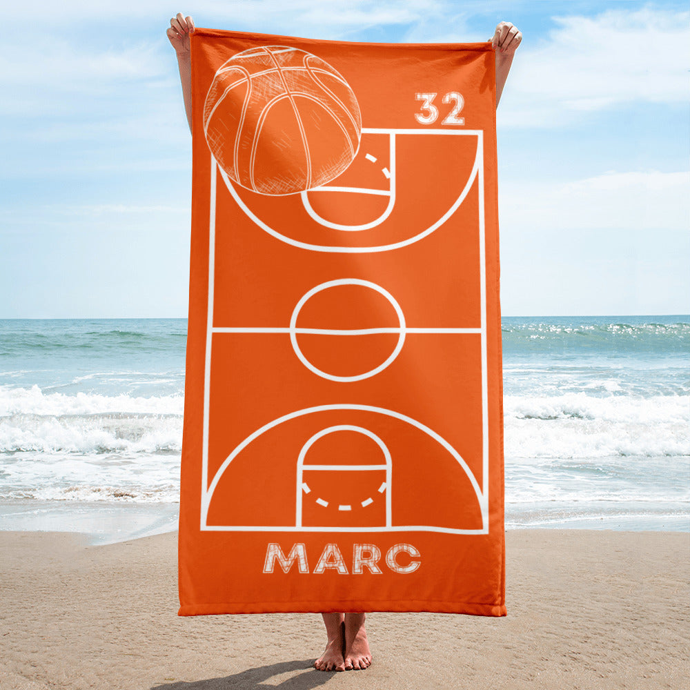 Custom Basketball Beach Towel Personalized Basketball Gift