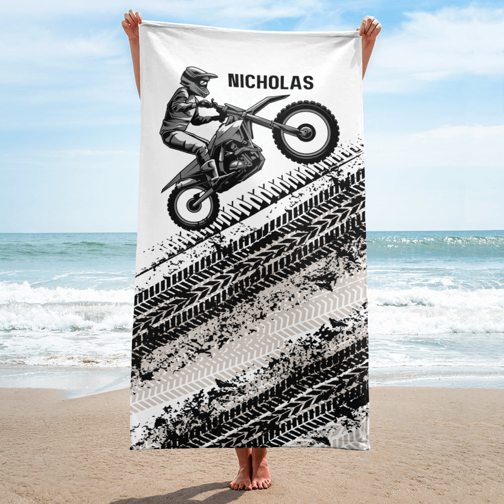 Dirtbike Beach Towel Personalized Motorcross Gift