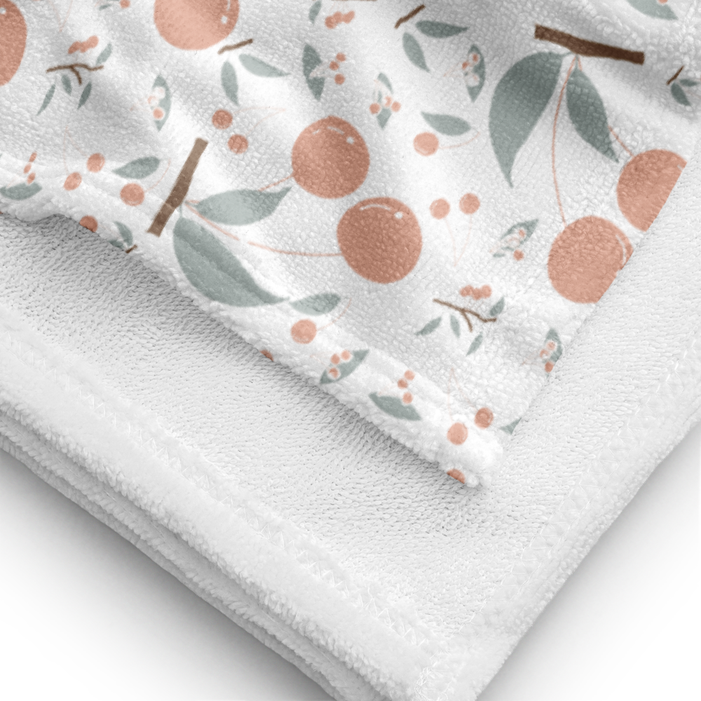 Personalized Pastel Cherry Beach Towel