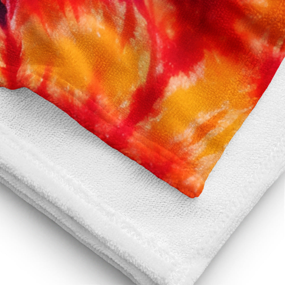 Personalized Retro Tie Dye Summer Beach Towel