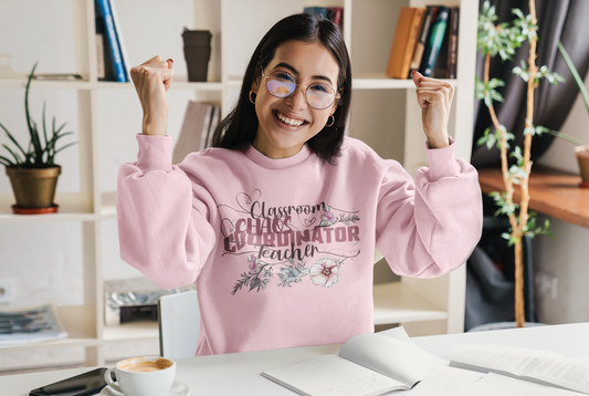 Floral Teacher Sweatshirt Gift For Her Funny Chaos Coordinator Back to School Shirt For Teachers New Teacher Gift Substitute Teacher Gift