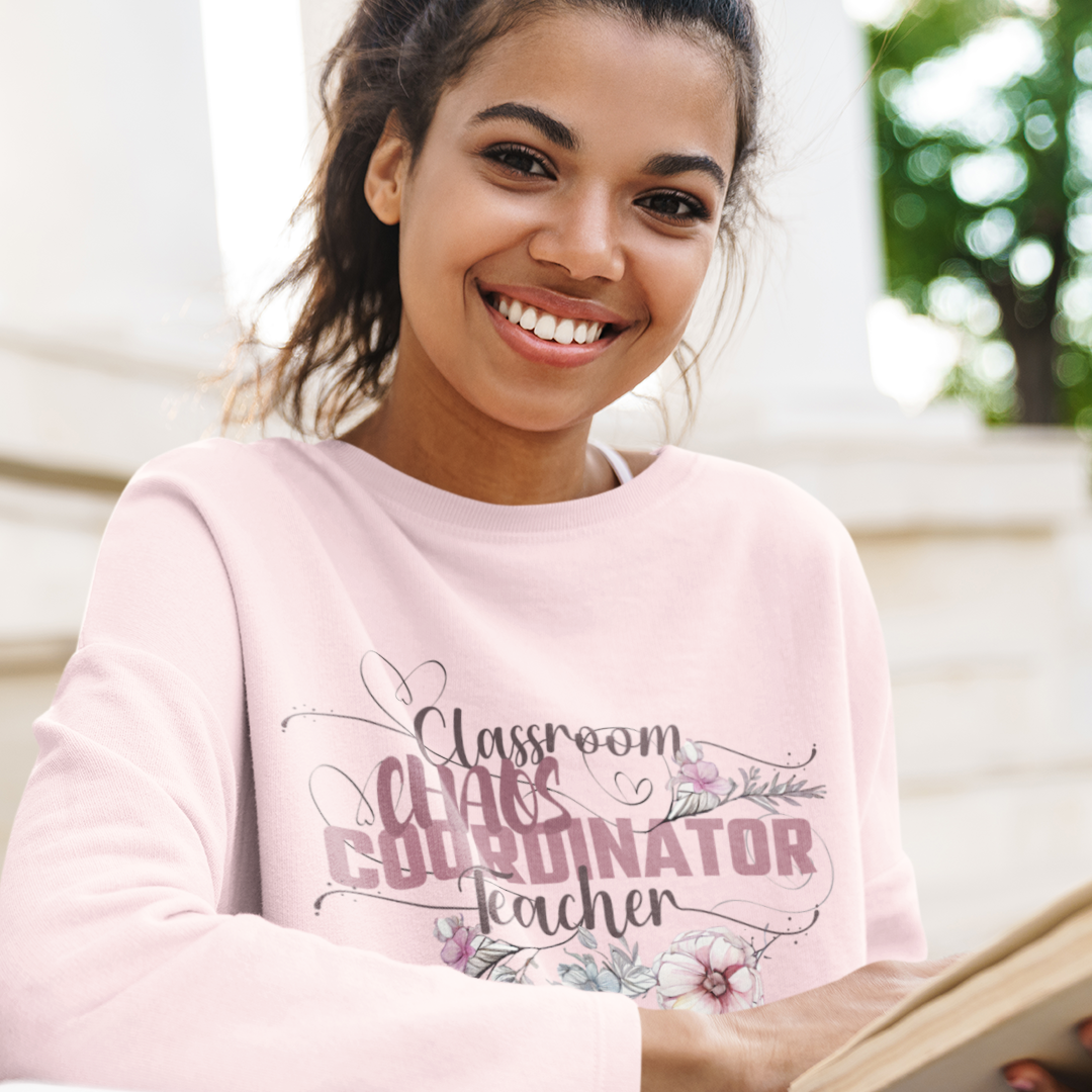 Floral Teacher Sweatshirt Gift For Her Funny Chaos Coordinator Back to School Shirt For Teachers New Teacher Gift Substitute Teacher Gift