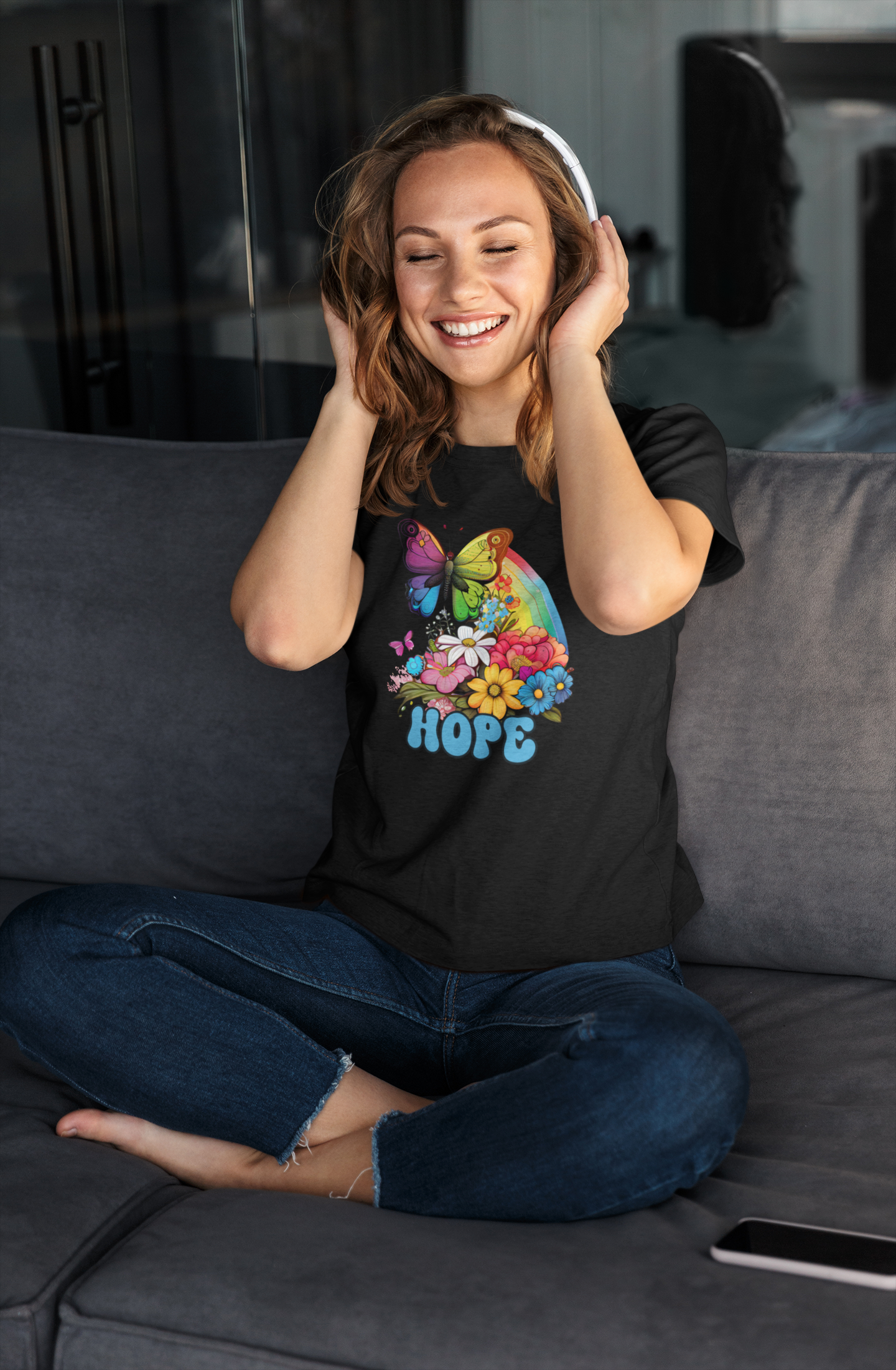 Retro Butterfly Shirt Gift For Her Rainbow Shirt Gift For Daughter Butterfly T Shirt Mom Gift Colorful Butterfly Hope Shirt Gift For Friend