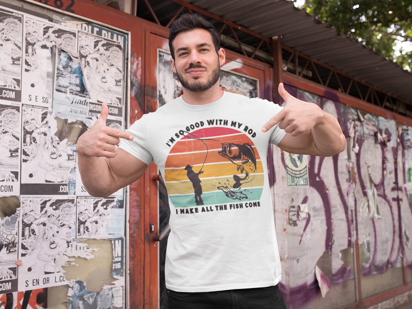 Funny Short Sleeve Fishing T-shirt for Men