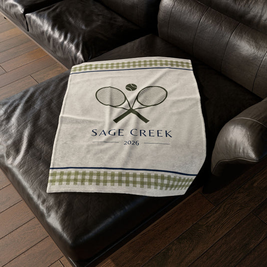 Personalized Gingham Tennis Blanket