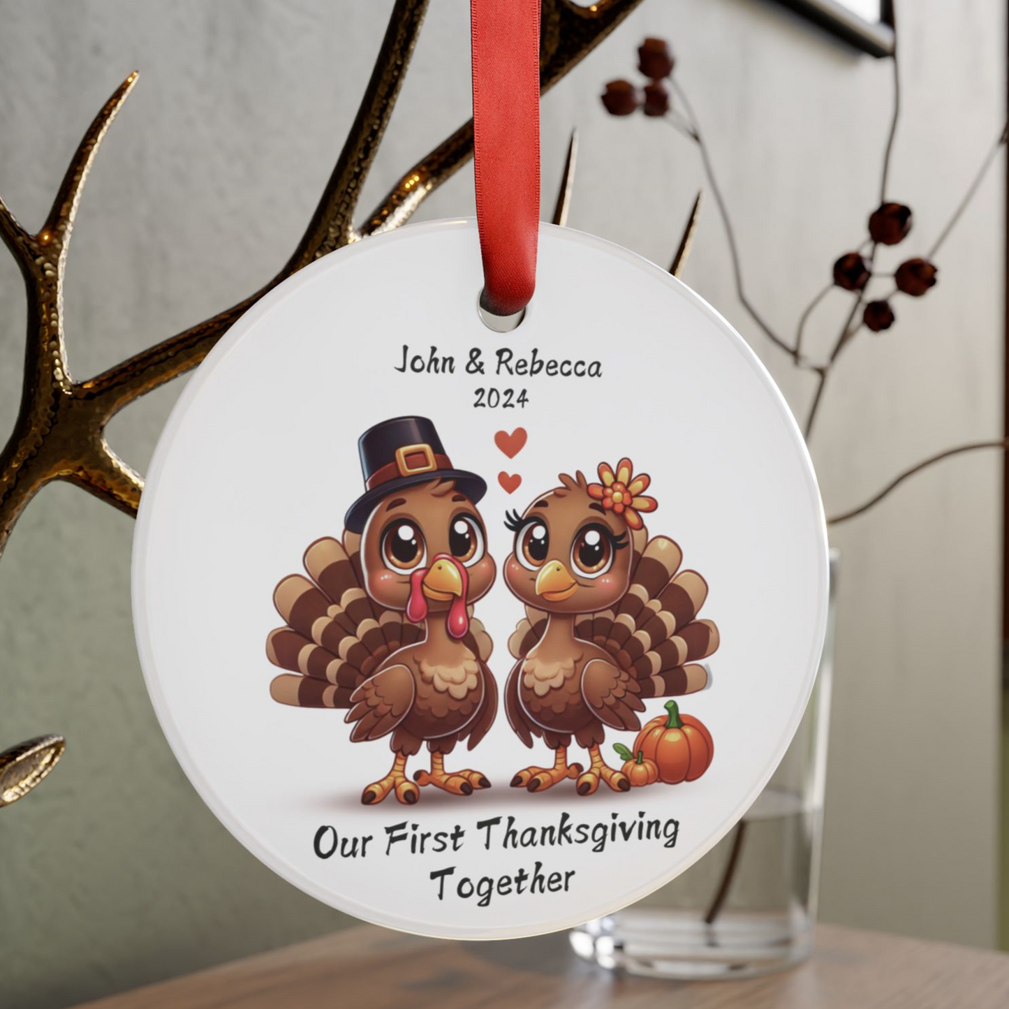 Our First Thanksgiving Together Personalized Couple Ornament