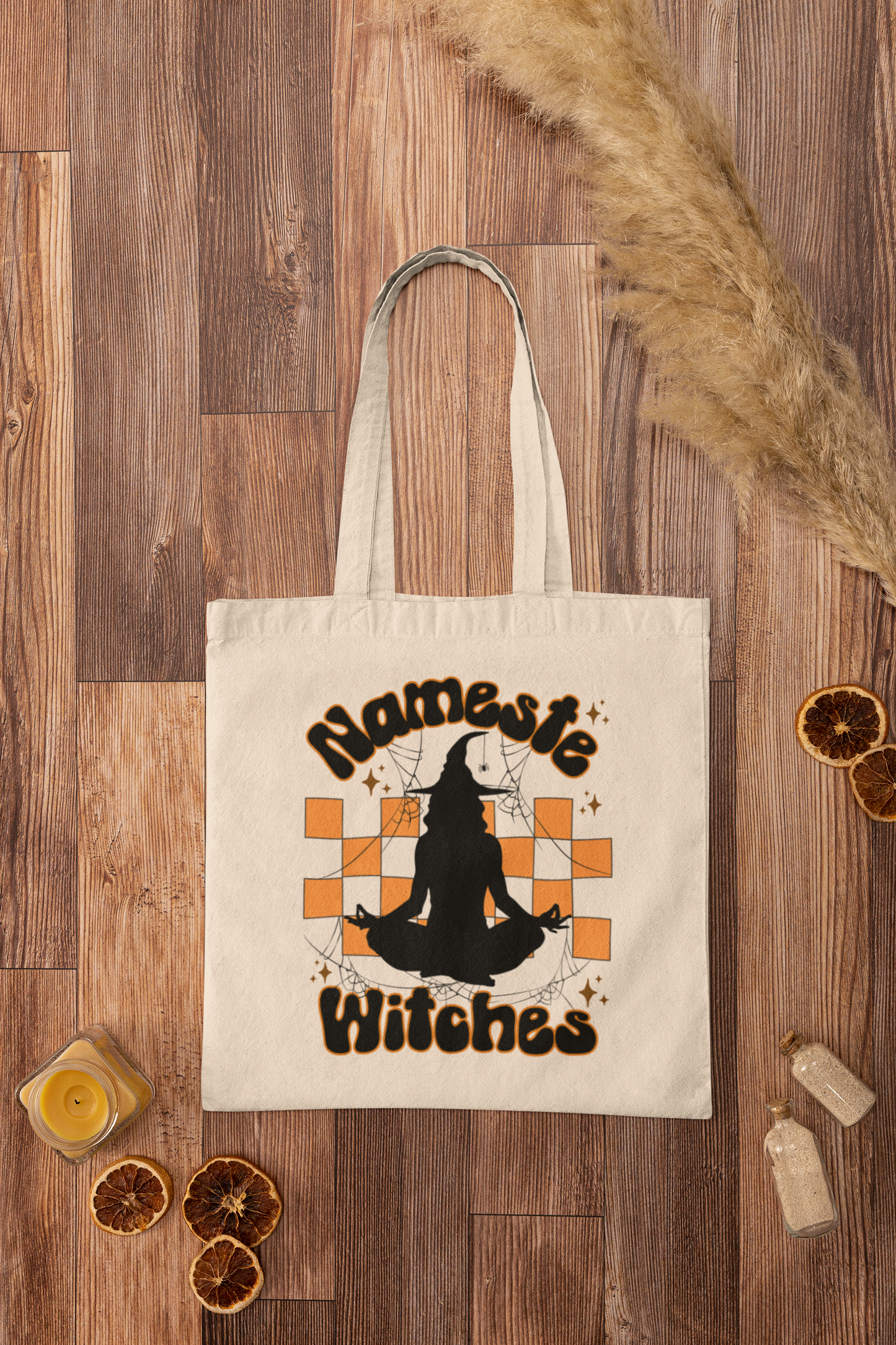 Halloween Witch Tote Bag Funny Yoga Tote Bag