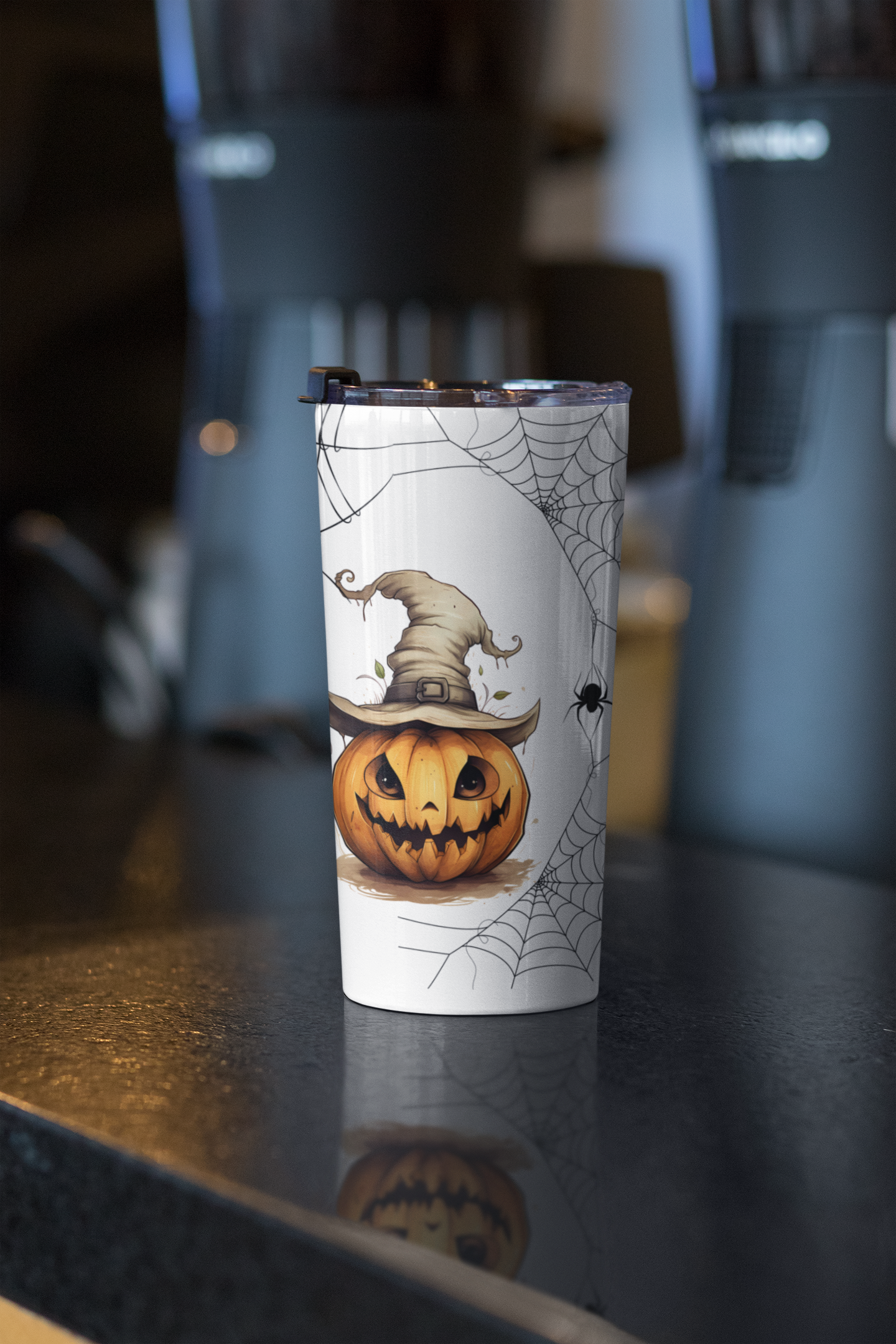 Haunted Halloween Tumbler 20 oz Stainless Steel Jack O Lantern Mug