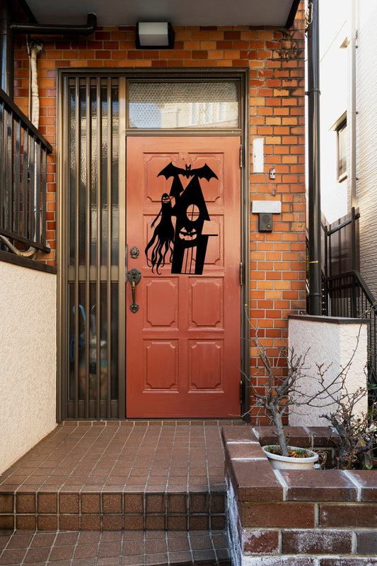 Metal Haunted House Halloween Wall Art Home Decor