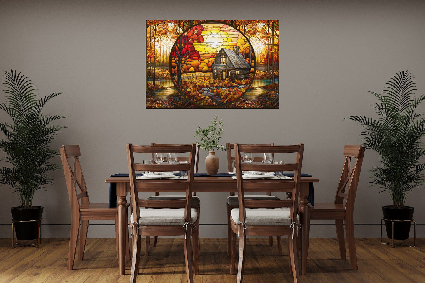 Cabin in the Woods Modern Rustic Wall Art Farmhouse Fall Home Decor Acrylic Art Print