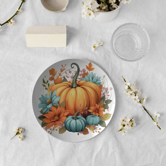 Thermosaf Polymer Floral Pumpkin Dinnerware