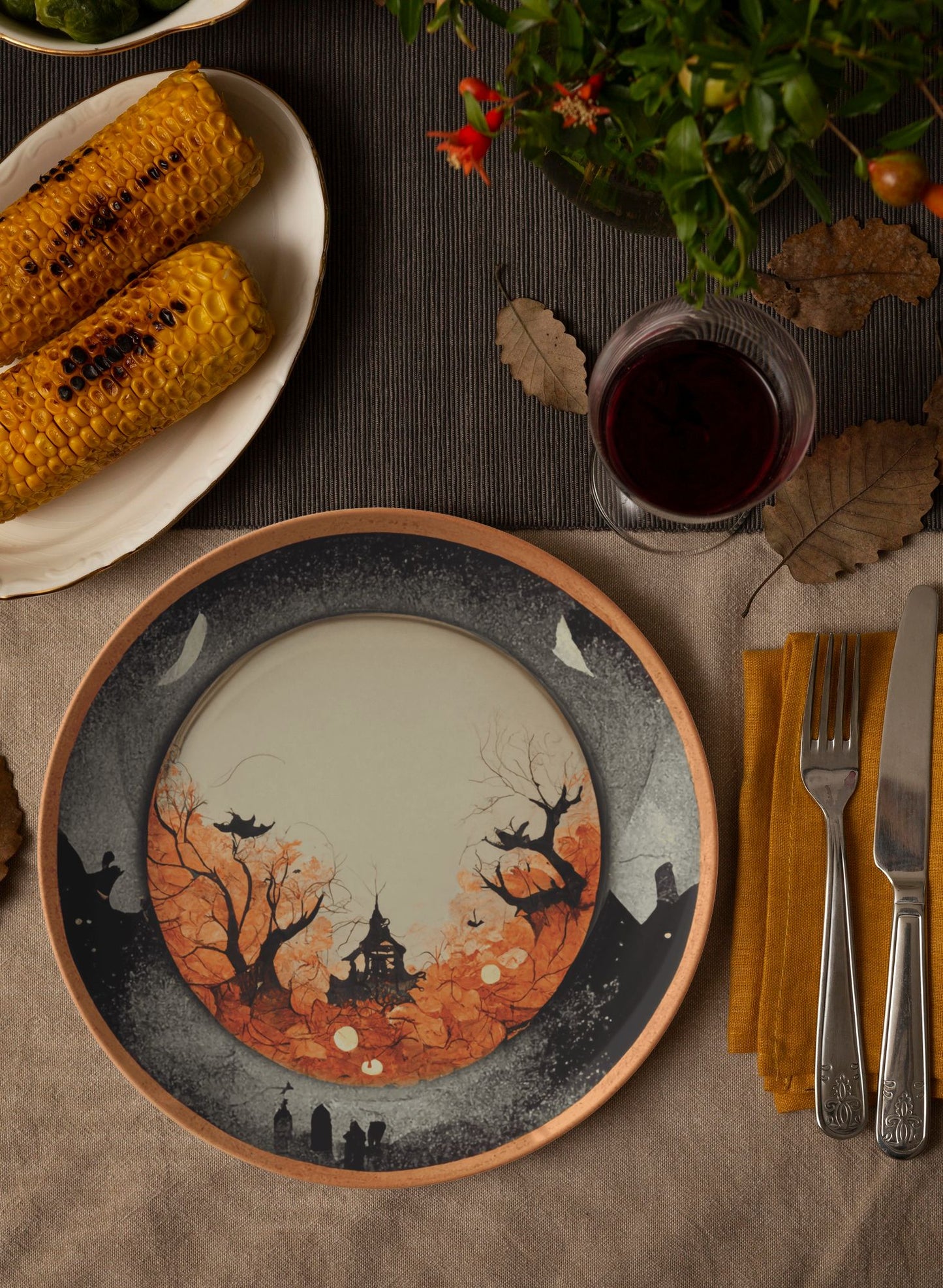 Thermosaf Polymer Plastic Halloween Haunted Mansion Plates Haunted House Decor