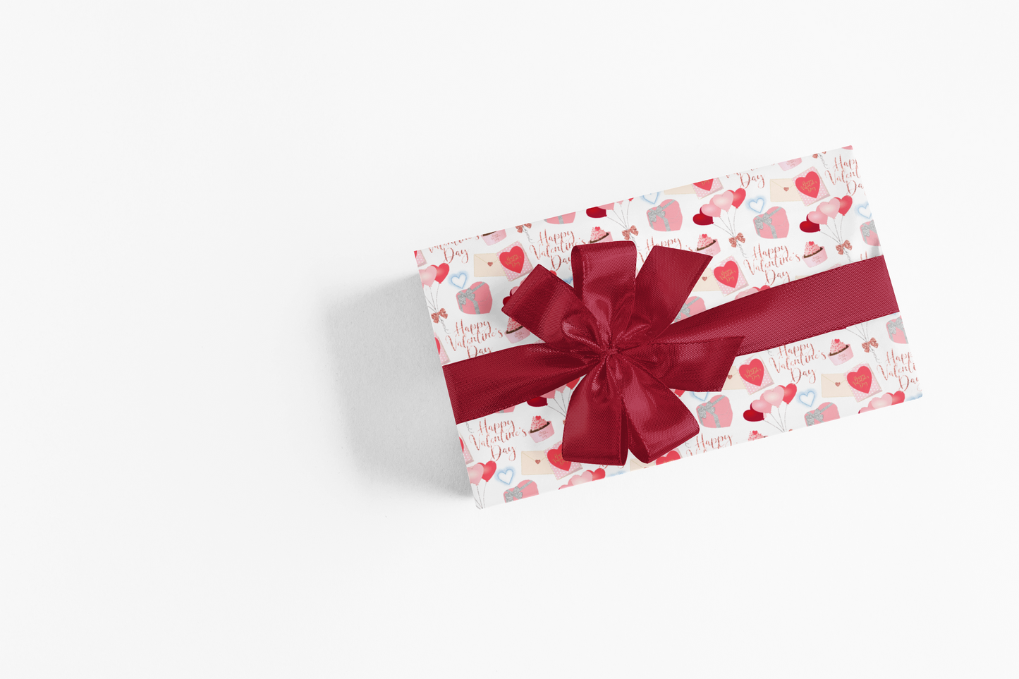 Red and Pink Heart Balloons Valentines Day Wrapping Paper