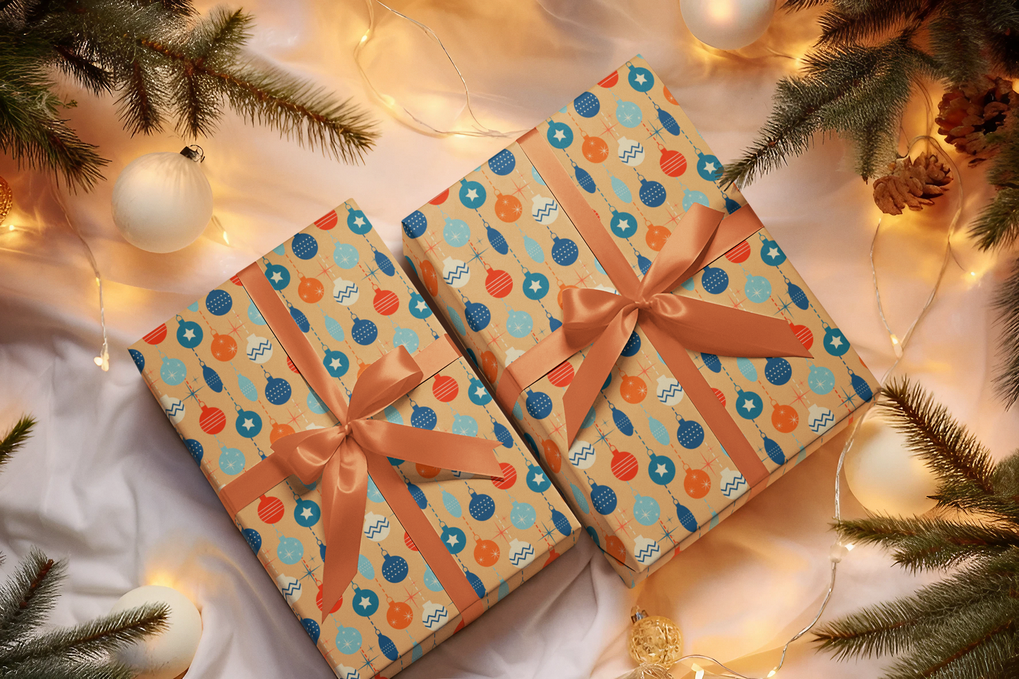 Mid Century Modern Christmas Wrapping Paper