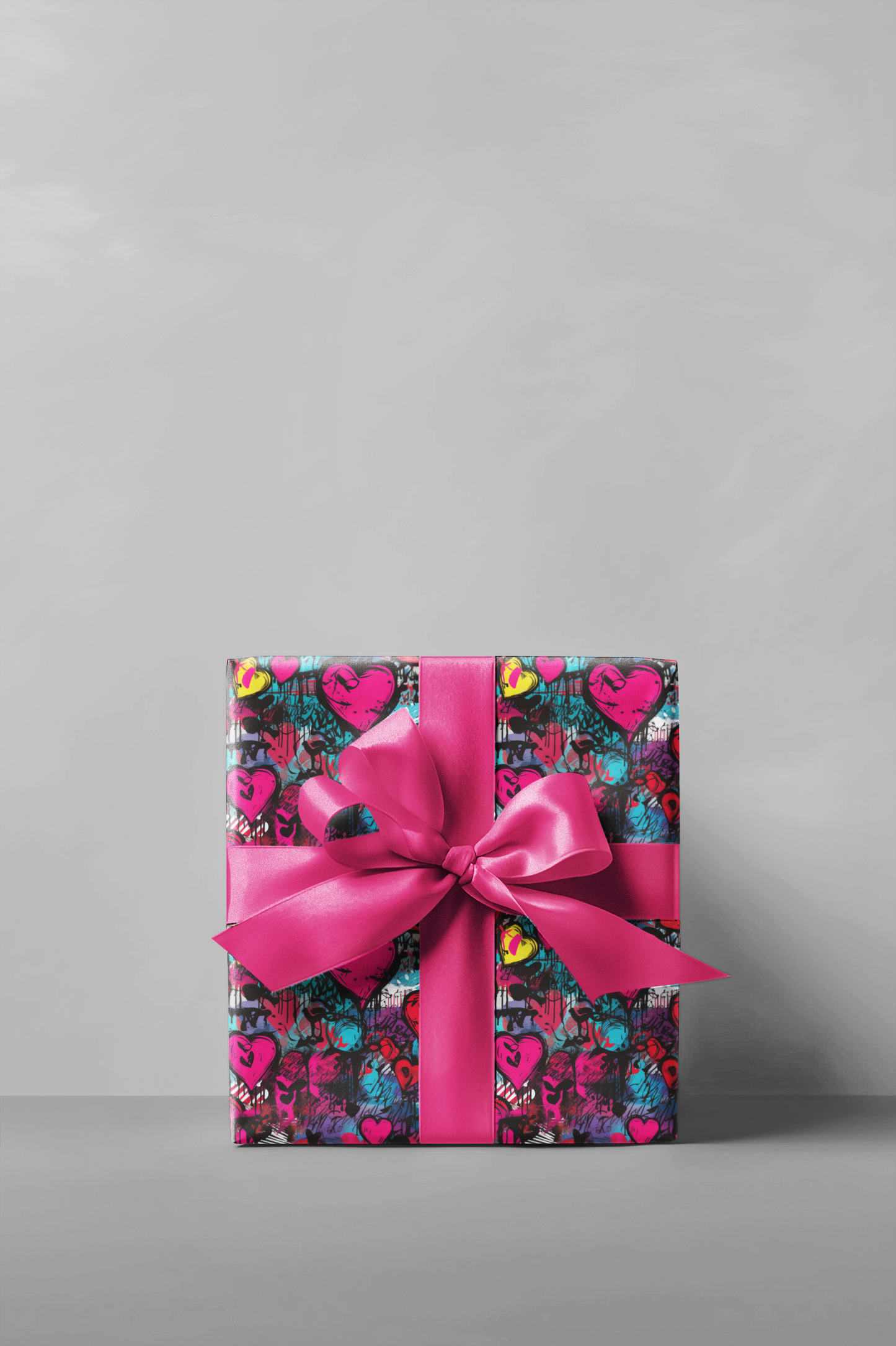 Retro Hearts Valentines Day Wrapping Paper