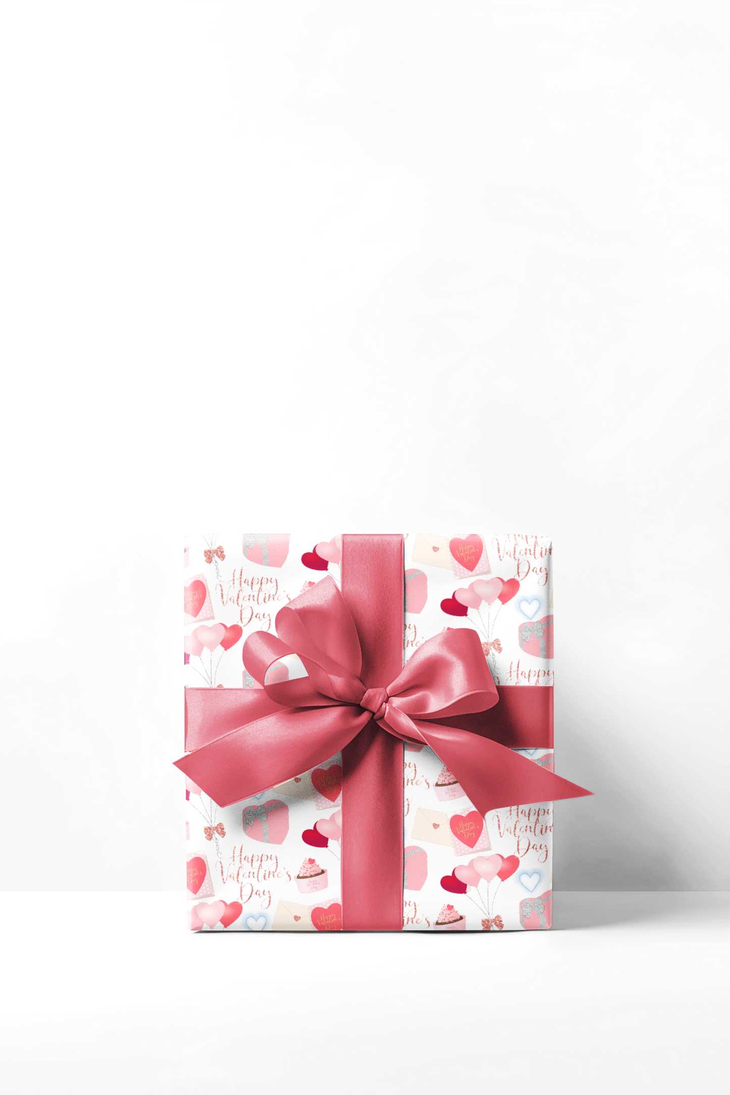 Red and Pink Heart Balloons Valentines Day Wrapping Paper