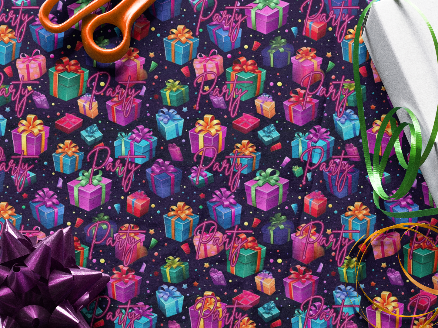 Customizable Birthday Gift Wrapping Paper retro gift wrap