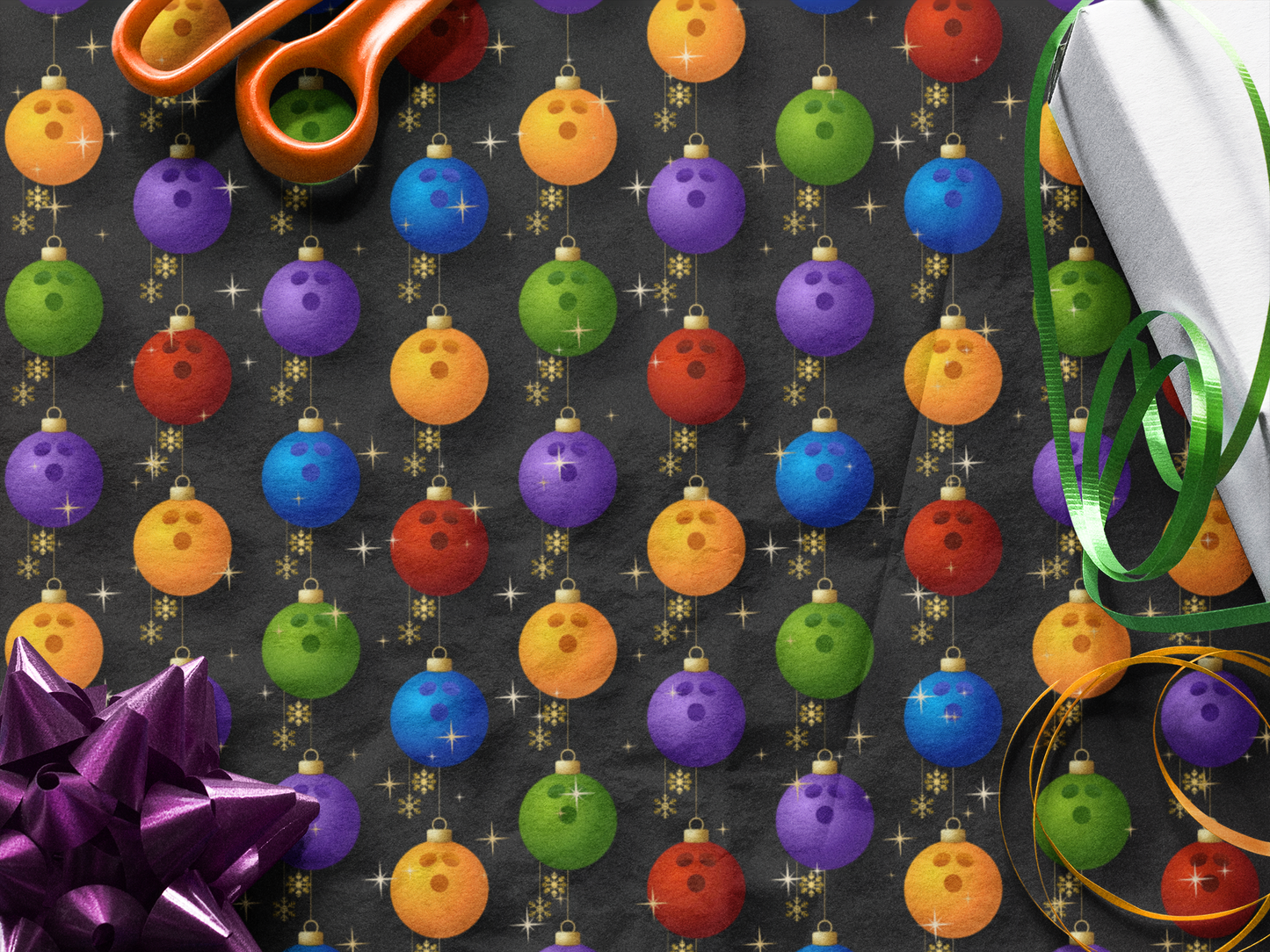 Bowling Christmas Wrapping Paper