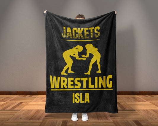 Personalized Wrestling Blanket Gift For Wrestler Custom Wrestling Team Gift