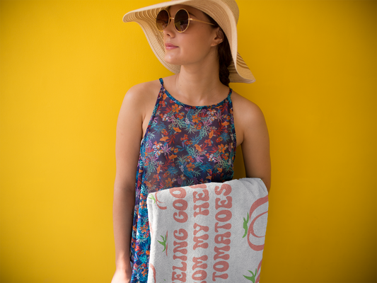 Boho Beach Cloth Unique Beach Towel Gift for Her Red Tomato Summer Towel Beach Lover Gift Pool Towel Summer Vacation Towel Large Beach Towel