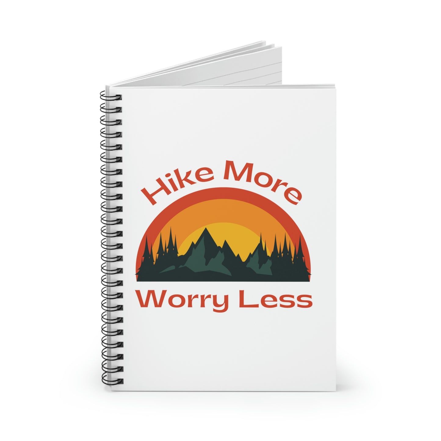 Hike More, Worry Less - Spiral Notebook - Ruled Line