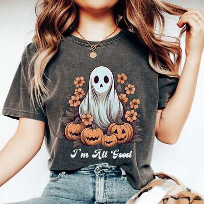 Retro Floral Ghost Shirt, Retro Halloween Ghost Shirt Groovy Ghost Shirt Floral Halloween Shirt Cute Ghost Spooky Season Shirt Graphic Tee